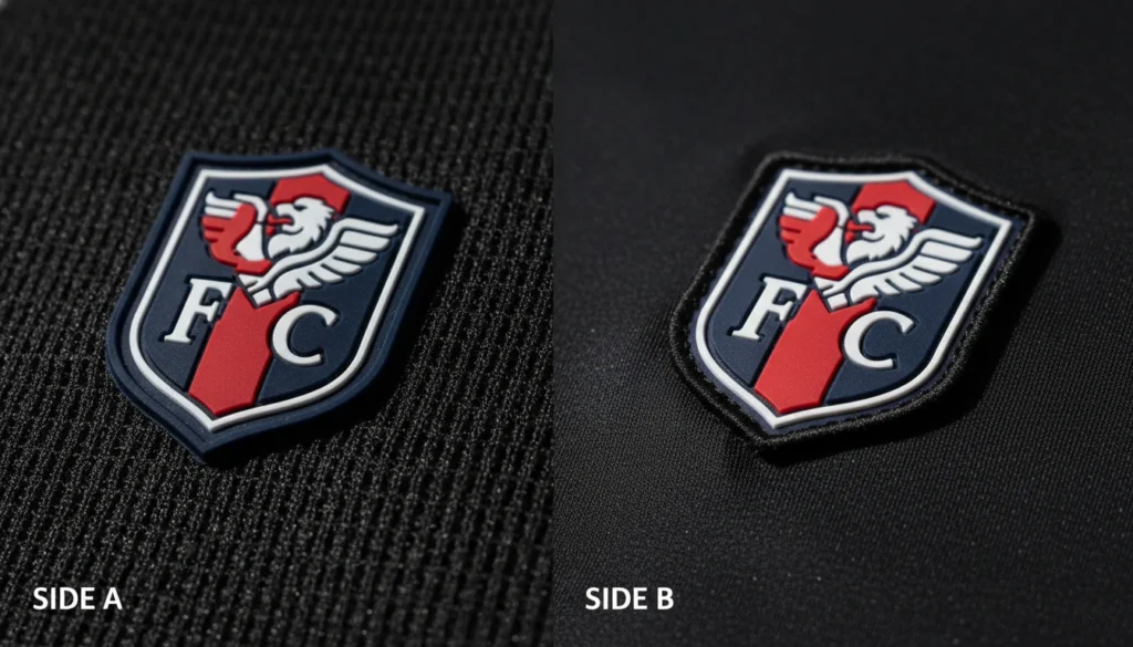 Heat-pressed logo on authentic jersey vs embroidered crest on replica