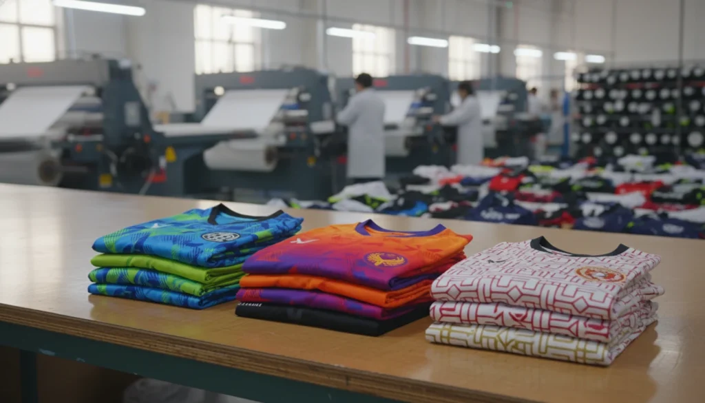 Bulk custom teamwear manufacturing and wholesale football jersey inventory for 2026.