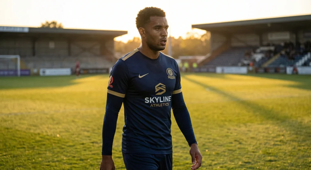 Pro player wearing modern long sleeve football jerseys on pitch